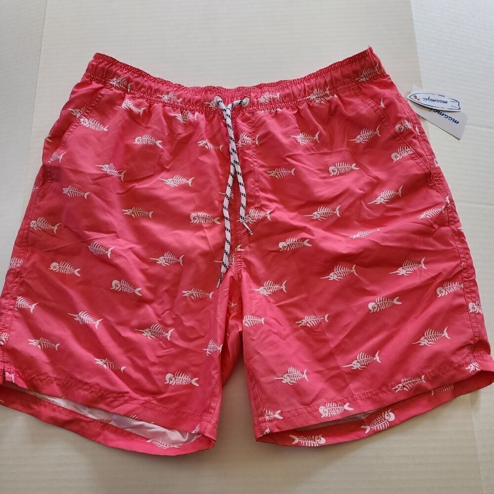 Mens swim trunks size XL fish bones New Maamgic
